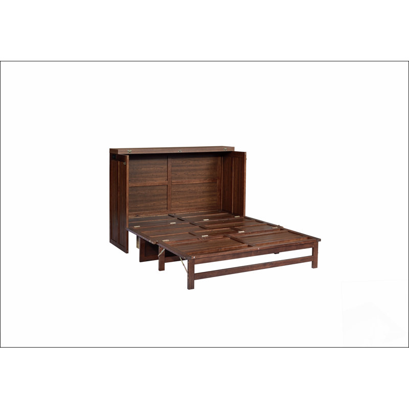 Armoire lit escamotable Murphy avec rangement, charge USB et cadre en pin massif pour le bureau à domicile ou la chambre d'amis