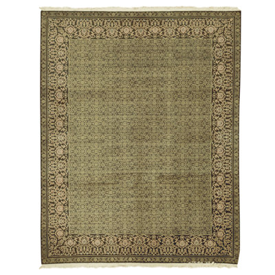 Tapis rectangulaire en laine noué à la main
