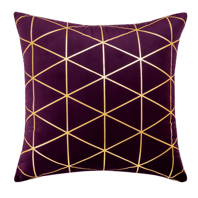  Housse de coussin carré et insert, 18 po x 18 po, Mauve, Polyester