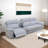 122.5" 4-Piece Lambswool Power Reclining Living Room Sofa with Wireless Charger