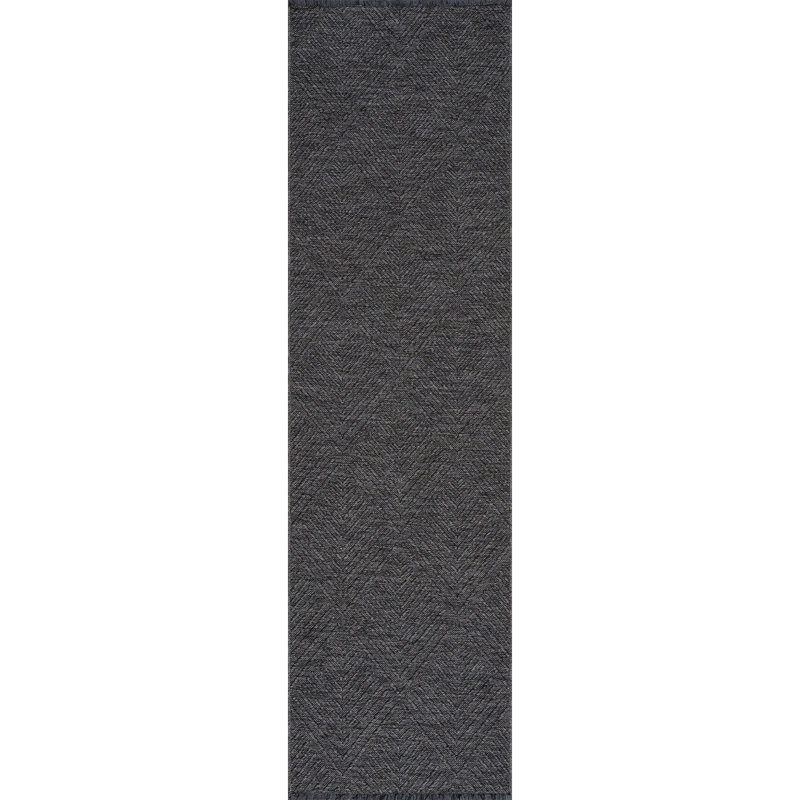 Tapis gris foncé lavable en machine Breneisha, Tapis de couloir 2 pi 3 po x 7 pi 7 po