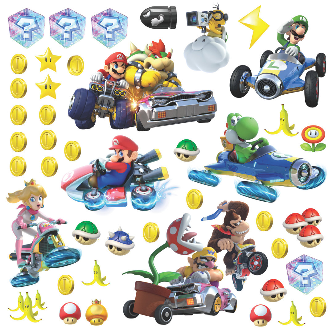 Nintendo - Mario Kart 8 Peel and Stick Wall Decal Room Mates