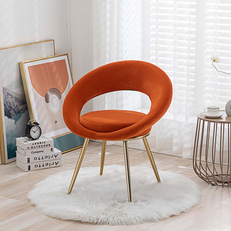 Chaise d'appoint en velours 26,3 po Henia, Velours rouge