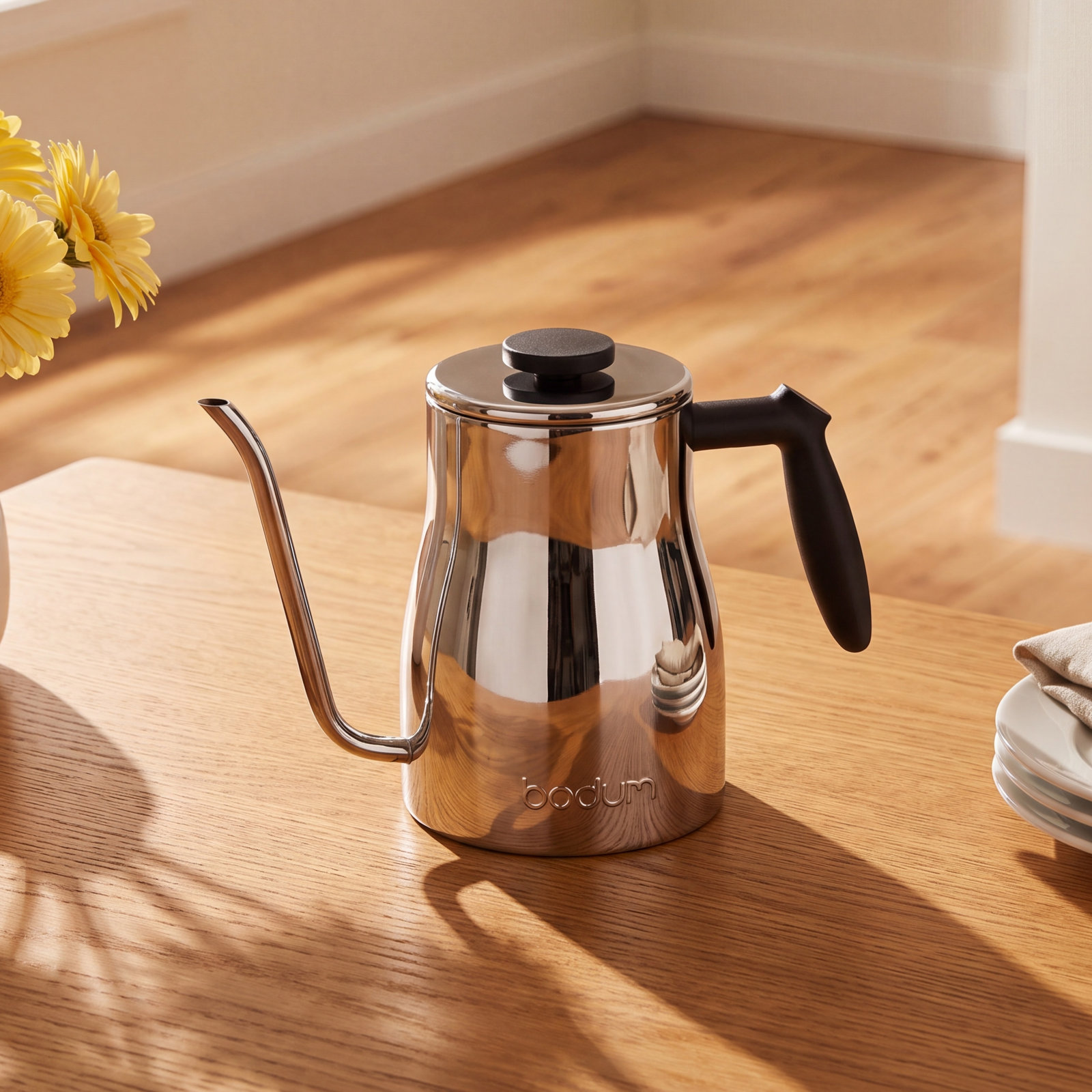Bodum Gooseneck Stovetop Tea Kettle, Chrome