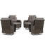 Ensemble de meubles de patio en osier - 4 pièces de chaises de patio pivotantes, chaises d'extérieur en PE en rotin pour terrasse de jardin-87763115-87763113