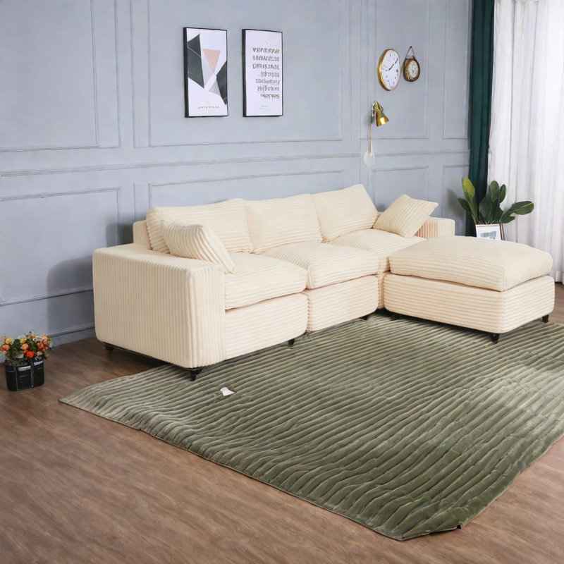 Canapé modulaire en chenille 108 pouces Compression Cloud Comfort