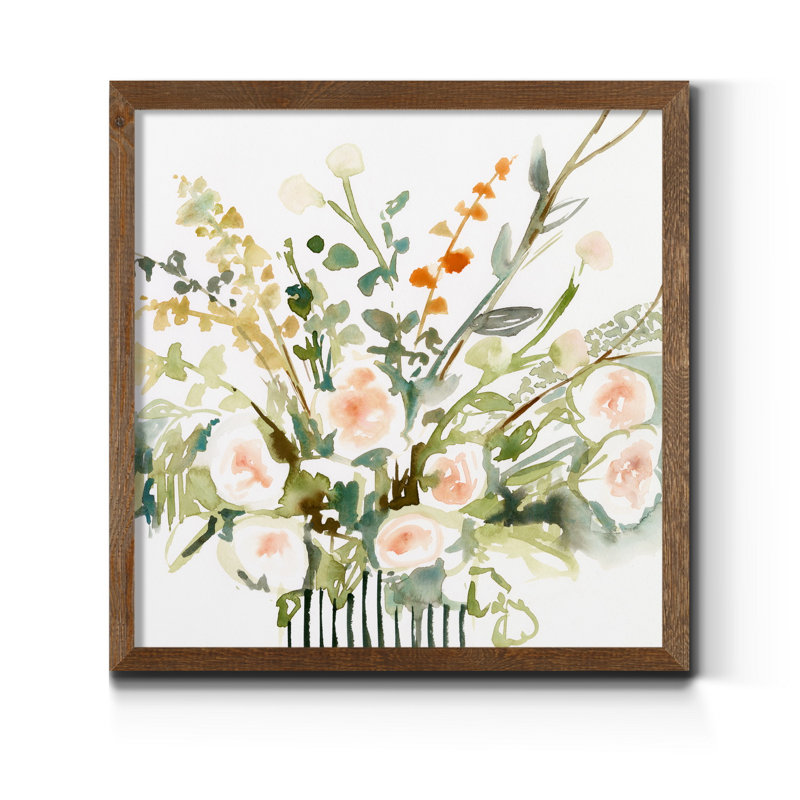 " Foraged Flowers I ", 21" H x 21" W x 1" D, Maple Framed Canvas