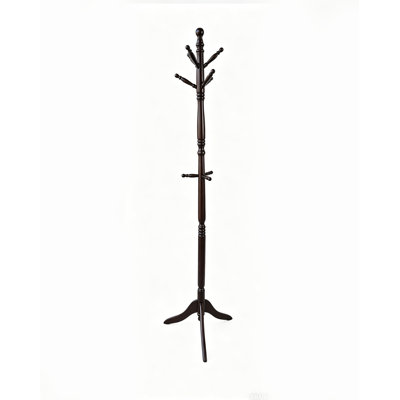 71.5" Espresso Wood Swivel Coat Rack