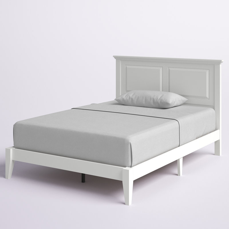 Markovich Solid Wood Platform Bed, White, Full / Double