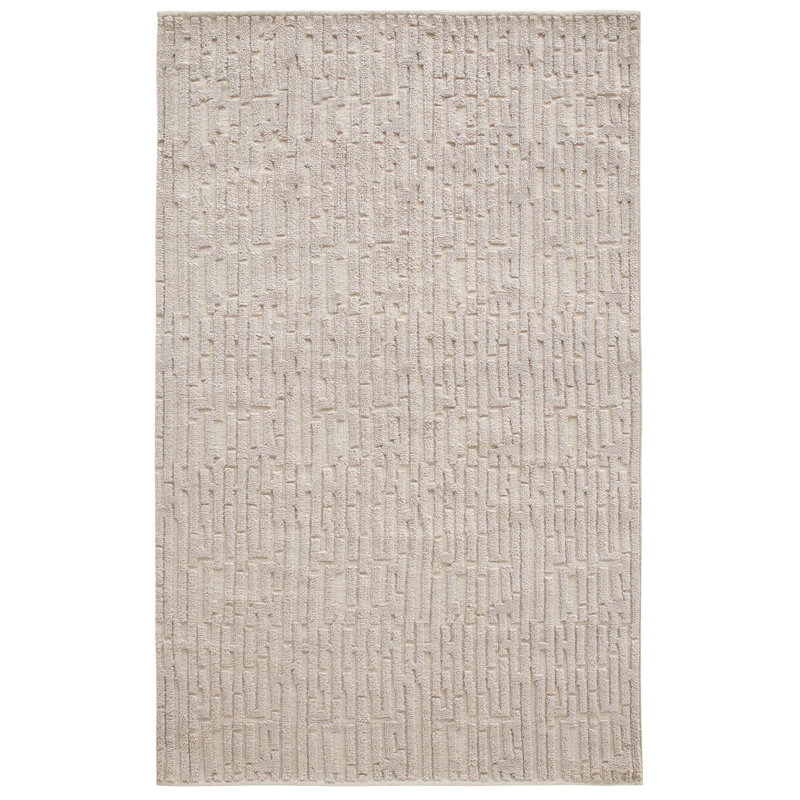 Tapis en laine noué à la main Gates, Rectangle de 5 pi x 8 pi, Kaki