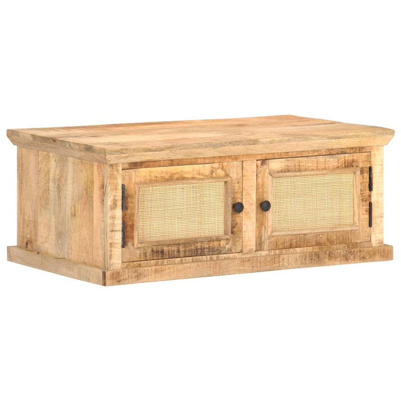 Parque Solid Wood Block Coffee Table with Storage