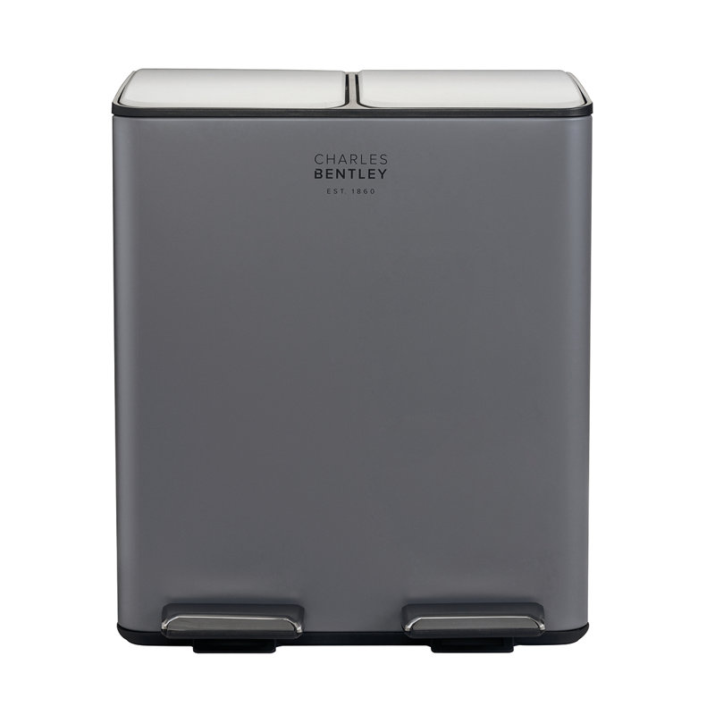 Atonya Steel Step On Multi-Compartment Rubbish & Recycling Bin - 40L, 7.92