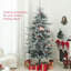 Arbre de Noël artificiel pin nordique avec pointes enneigées, base en métal pliable, assemblage facile, arbre de Noël à charnières pour les fêtes à la maison