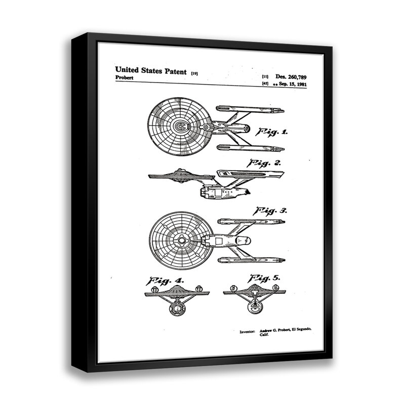Star Trek Ship breveté par Stanley Print House - on, L 16 po x H 20 po