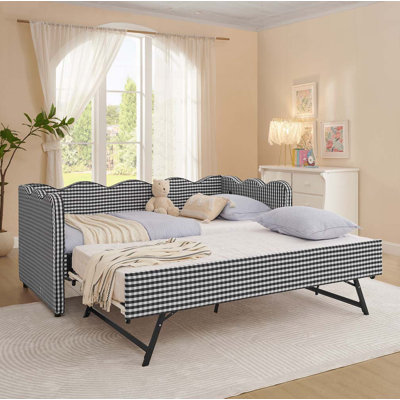 Upholstery Daybed with Pop-Up Trundle,USB Port