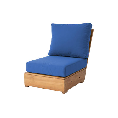 Chaise longue sans accoudoirs en teck Arrihanna