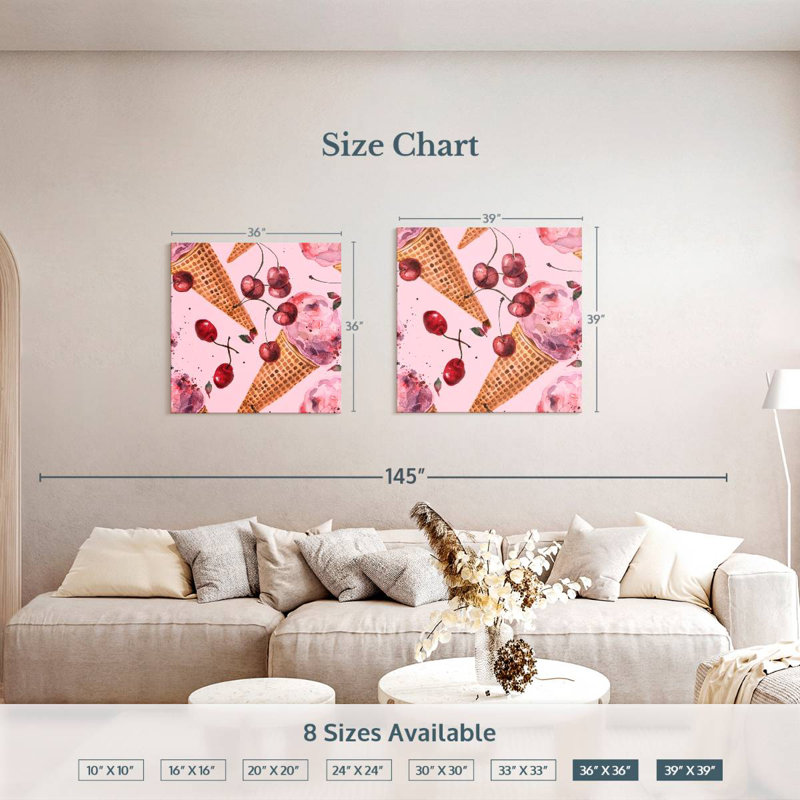 Crème glacée à la cerise Yarlin, H 36 po x l 36 po