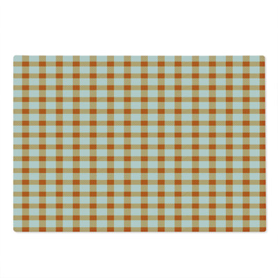 Planche à découper Ambesonne orange et blanc Motif écossais de grande taille orange et blanc