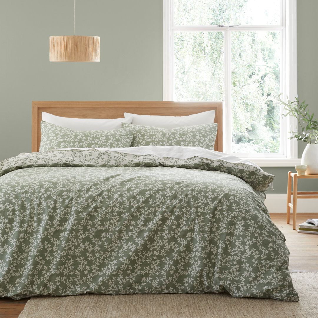 Shadow Leaves 200 Thread Count Cotton Duvet Cover Set
