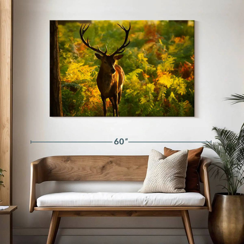 Cerf Brampt Autumn Woodland, H 32 po x l 48 po
