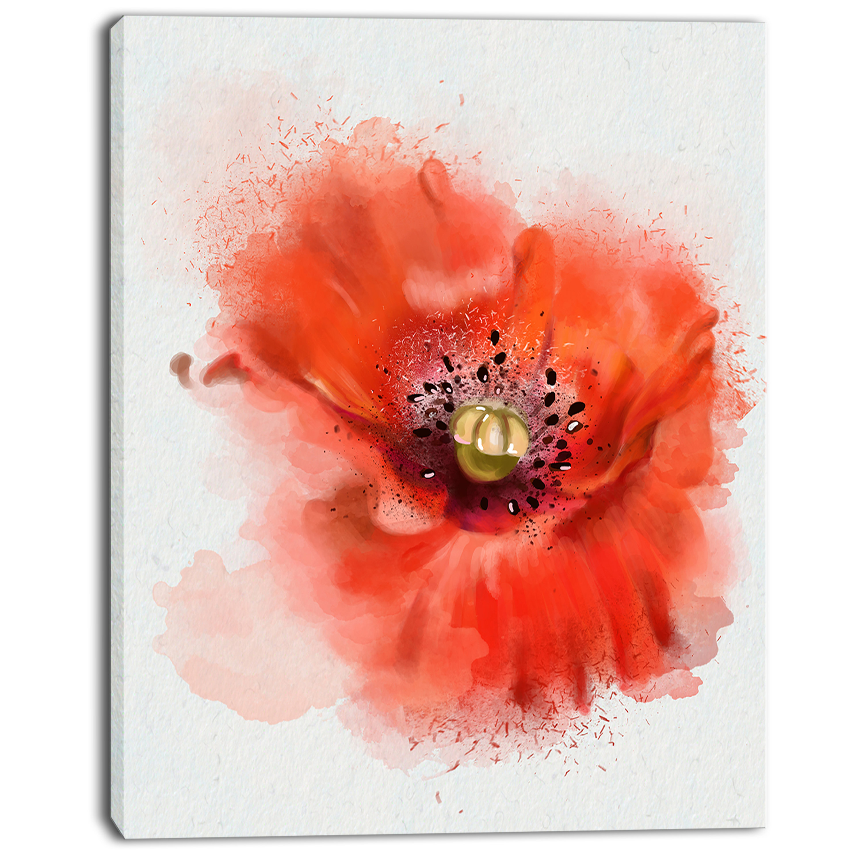 Tiny Poppy. Watercolor art for sale