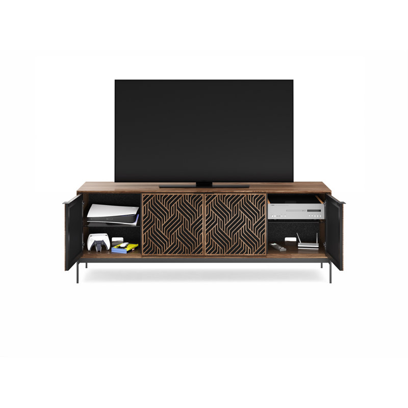 Elements - Cabinet with Console Base - Weave Door, Natural Walnut