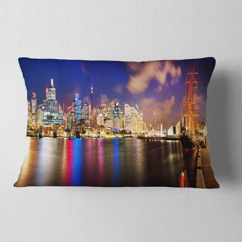 Coussin décoratif horizon de couleur sydney cityscape