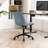 Armless Swivel Office Chair Faux Leather Upholstered Waterproof Desk Chair Ergonomic Adjustable Computer Chair-1106344800