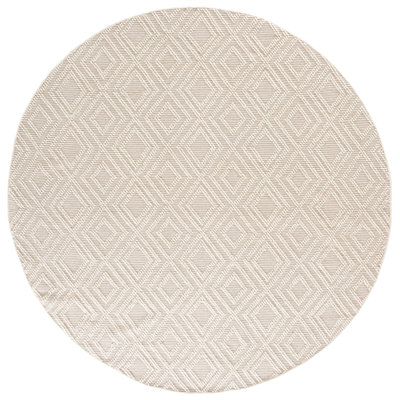 Connellsville Hand Woven Wool/Cotton Geometric Rug in Ivory