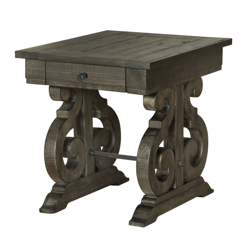 Bethel End Table with Storage, Peppercorn