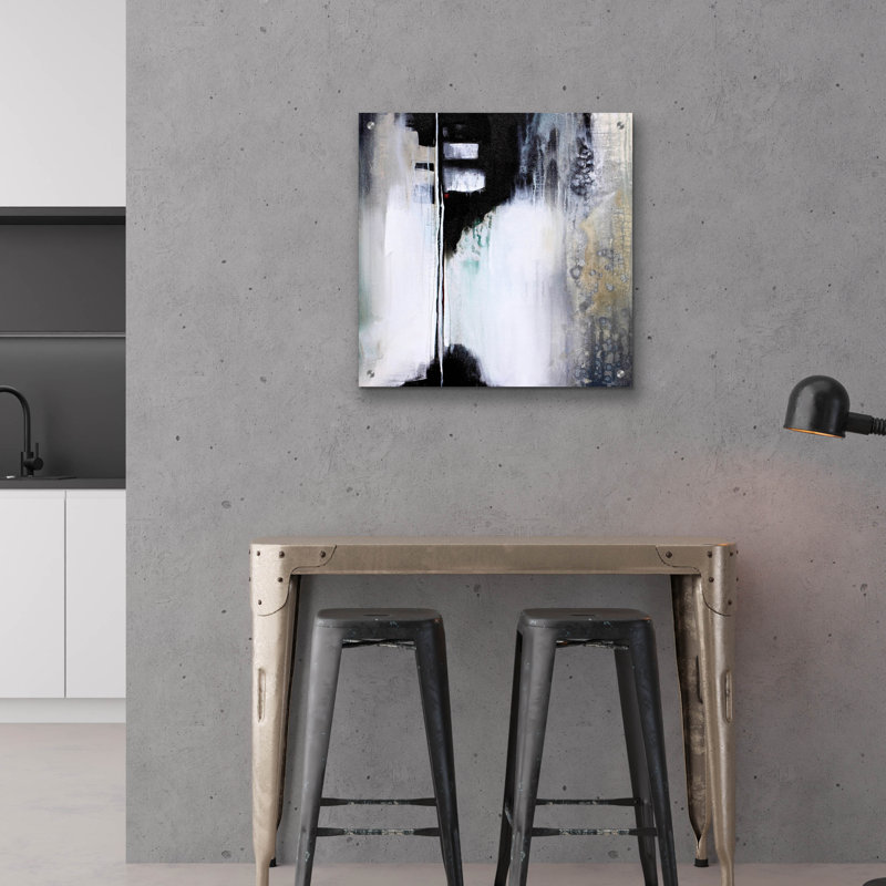 "Drame noir et blanc" par Karen Hale, H 24 po x l 24 po x P 0,2 po