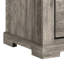 Table de chevet 2 tiroirs Elaya, métal noir, bois gris patiné
