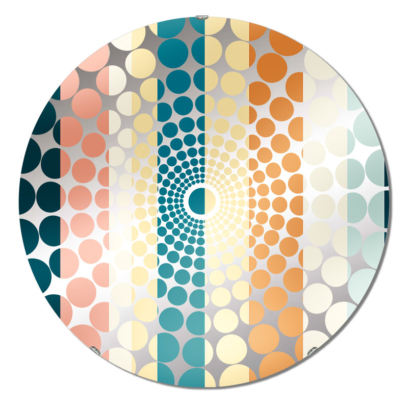 Rétro motif rétro à rayures - Miroir décoratif à cercles concentriques, 23,6 po x 23,6 po