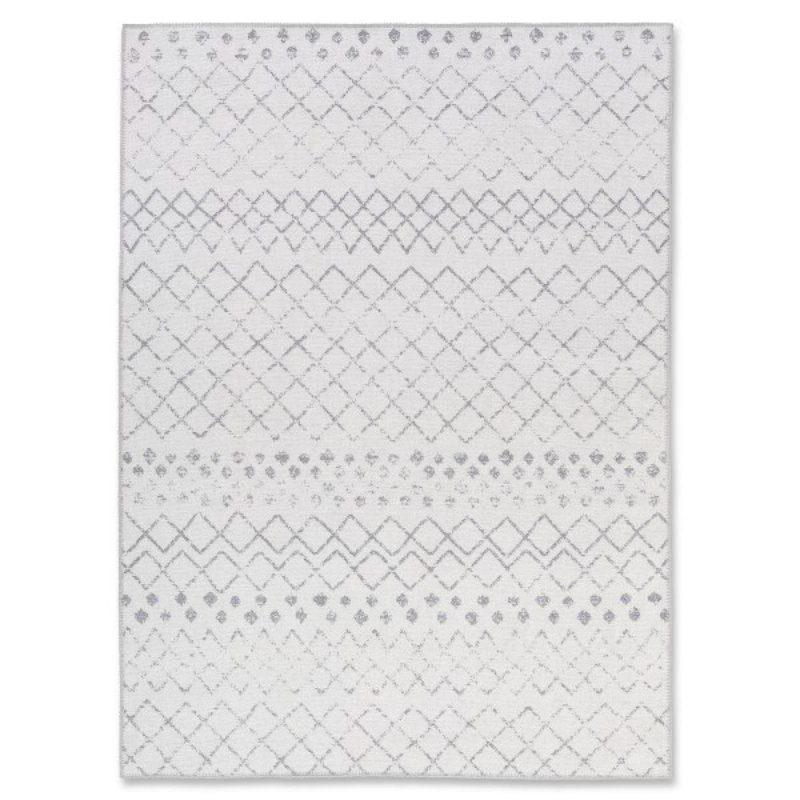 Aura Gray And White Area Rug, Rectangle 8' x 10'