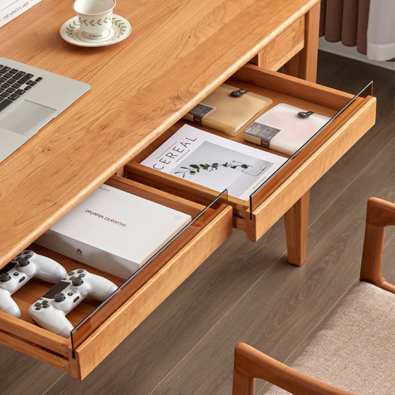 Bureau en cerisier, H 29,53 po x l 59,06 po x P 23,62 po