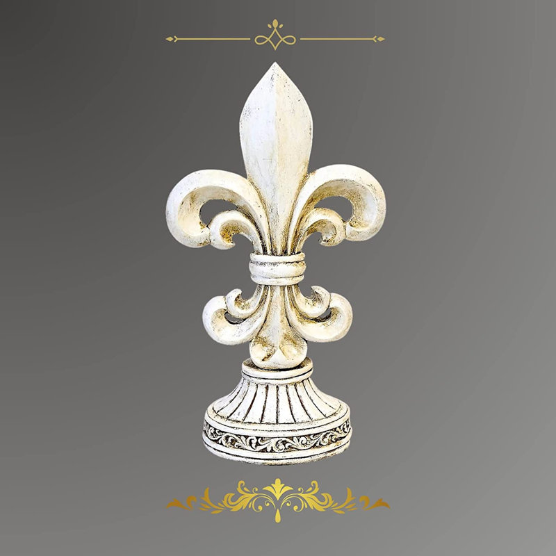 Figurine de table en résine rustique fleur de lys