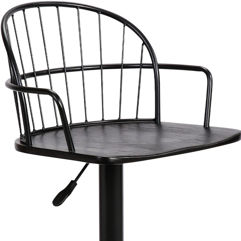 Tabouret de bar en bois et métal, Noir