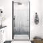 Porte de douche battante H 24 po x H 72 po Mortix avec panneau de douche en verre trempé transparent de 1/4 po et joint magnétique et conception étanche ARO-PT01MB2472-115834844