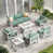Green Cushion/White Frame