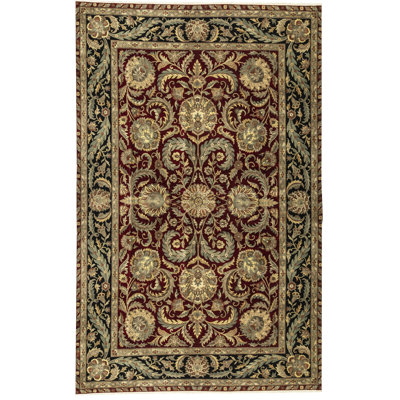 Hand-Knotted High-Quality Red and Yellow Area Rug