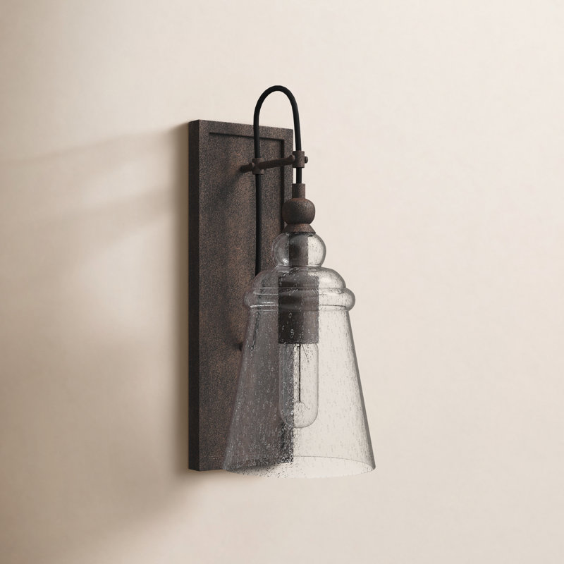 Levine 1 - Light Dimmable Armed Sconce, Dark Weathered Iron