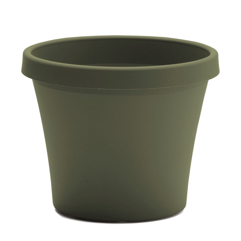 Pot à fleur intérieur / extérieur en plastique Terra, H 14,25 po x l 17,5 po x P 17,5 po, Vert vif