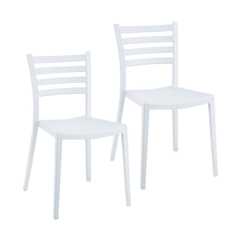 17.52'' H Stacking Side Chair, White, 2