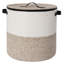 Panier à linge 14 po en corde de coton avec couvercle - Panier de rangement rond tissé de 58 L avec poignées pour vêtements, couvertures et jouets, panier de rangement moderne anti-poussière-130773417