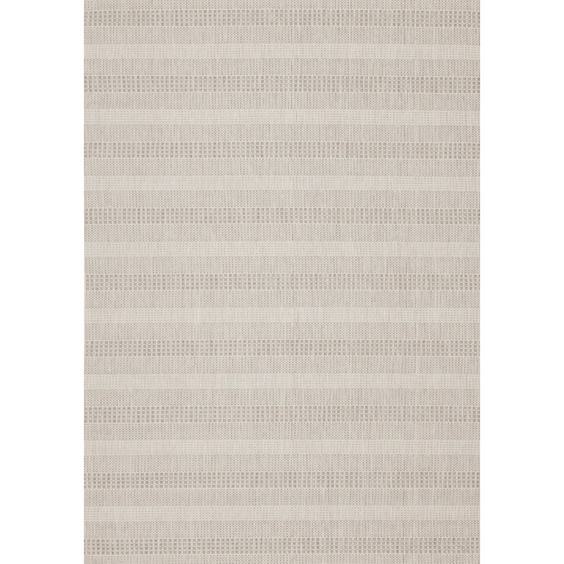 Ruien Collection Grey Cream Flatweave Indoor/Outdoor Weather Resistant Area Rug, Rectangle 5'3" x 7'7"