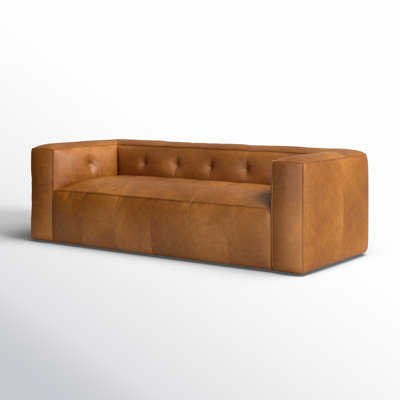 Wyat 92'' Full-Grain Genuine Italian Leather Square Arm Sofa -  Birch Lane™, 00B4BF09662E47188EDB9F11987D18BB