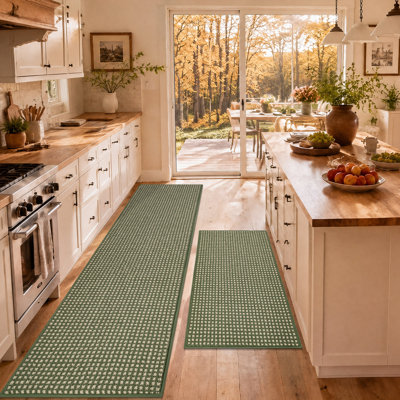 Ensemble de tapis de cuisine tissés avec envers antidérapant, résistants aux taches et absorbants