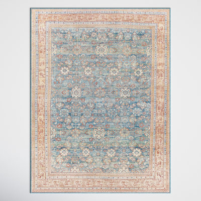 Emi Oriental Dark Blue/Brick Red/Cream Area Rug