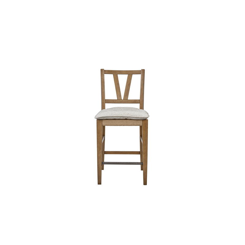 Chaise à hauteur de comptoir à lattes (ensemble de 2), Amande