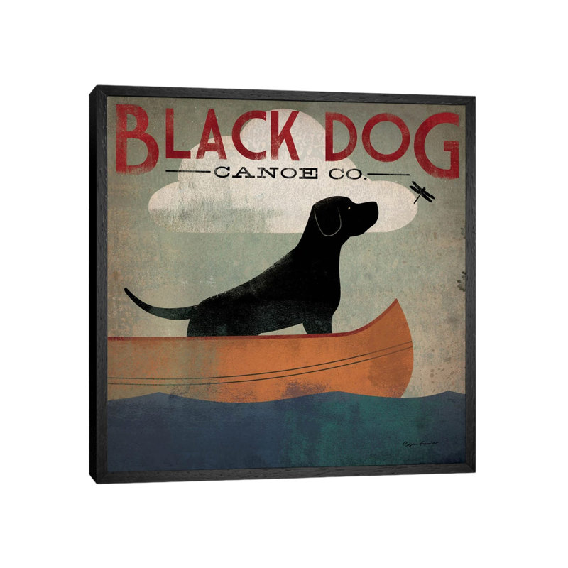 Black Dog Canoe Co. Ii by Ryan Fowler - Wrapped Canvas Print, 66.04 cm H x 66.04 cm W, Black Floater Framed